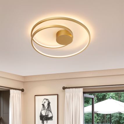 Brilagi - Luminaria de techo LED regulable TWISTER LED/48W/230V 3000–6000K diámetro 50 cm dorada + mando a distancia