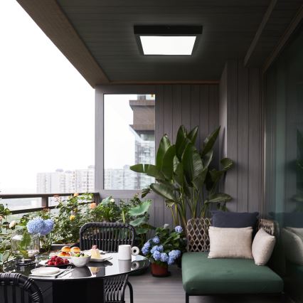 Brilagi - Plafón de techo regulable LED para baño FRAME SMART LED/24W/230V 30x30 cm 3000-6000K IP44 negro + mando a distancia