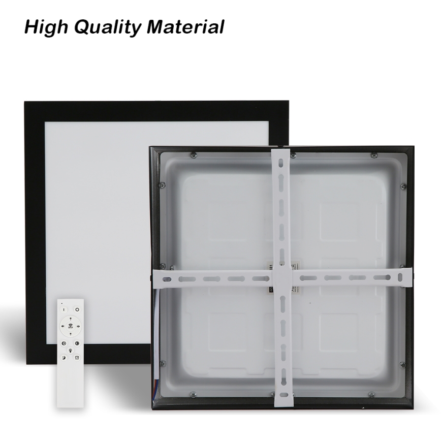 Brilagi - Plafón de techo regulable LED para baño FRAME SMART LED/24W/230V 30x30 cm 3000-6000K IP44 negro + mando a distancia