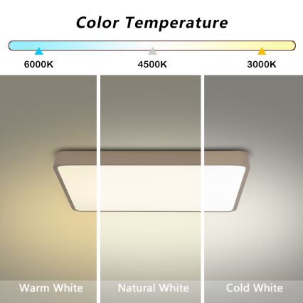 Brilagi - Lámpara de techo LED regulable POOL LED/36W/230V 3000-6000K 40x40 cm beige + mando a distancia