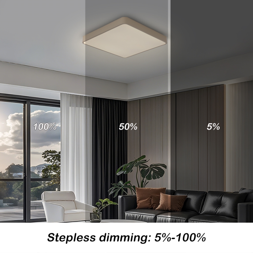 Brilagi - Lámpara de techo LED regulable POOL LED/36W/230V 3000-6000K 40x40 cm beige + mando a distancia