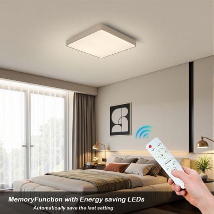 Brilagi - Lámpara de techo LED regulable POOL LED/36W/230V 3000-6000K 40x40 cm beige + mando a distancia