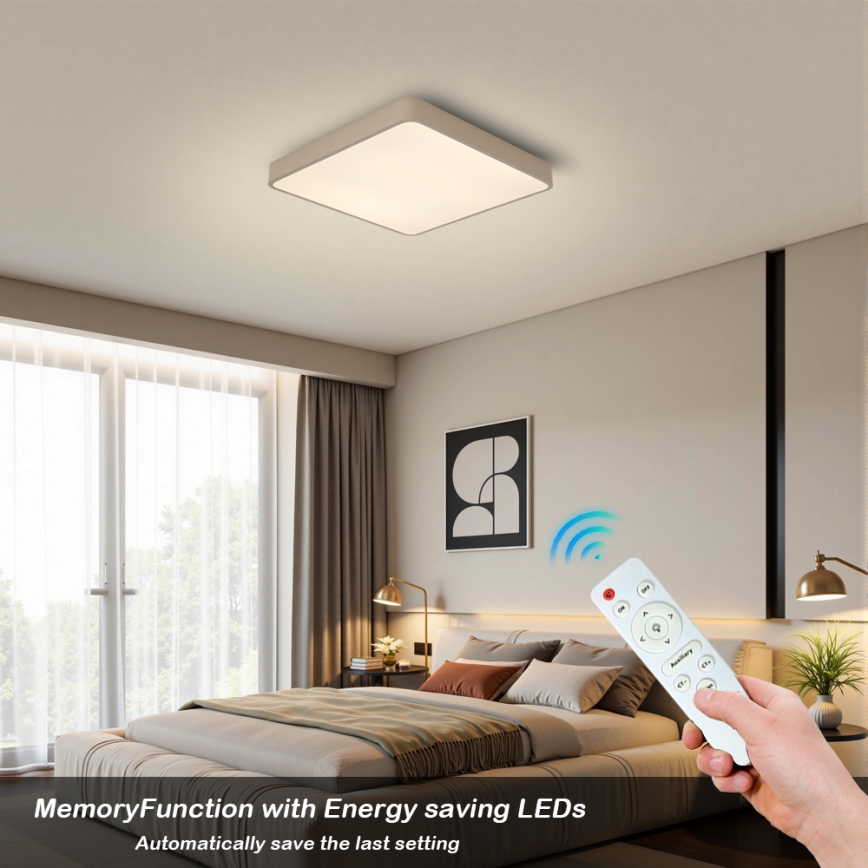 Brilagi - Lámpara de techo LED regulable POOL LED/36W/230V 3000-6000K 40x40 cm beige + mando a distancia