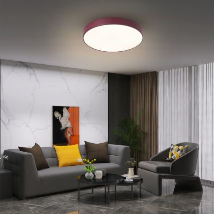 Brilagi - Luminaria LED regulable de techo POOL LED/48W/230V 3000-6000K Ø 40 cm burdeos + mando a distancia
