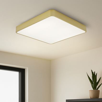 Brilagi - Luminaria de techo LED regulable POOL LED/48W/230V 3000-6000K 50x50 cm dorada + mando a distancia