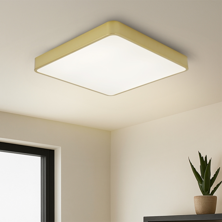 Brilagi - Luminaria de techo LED regulable POOL LED/48W/230V 3000-6000K 50x50 cm dorada + mando a distancia