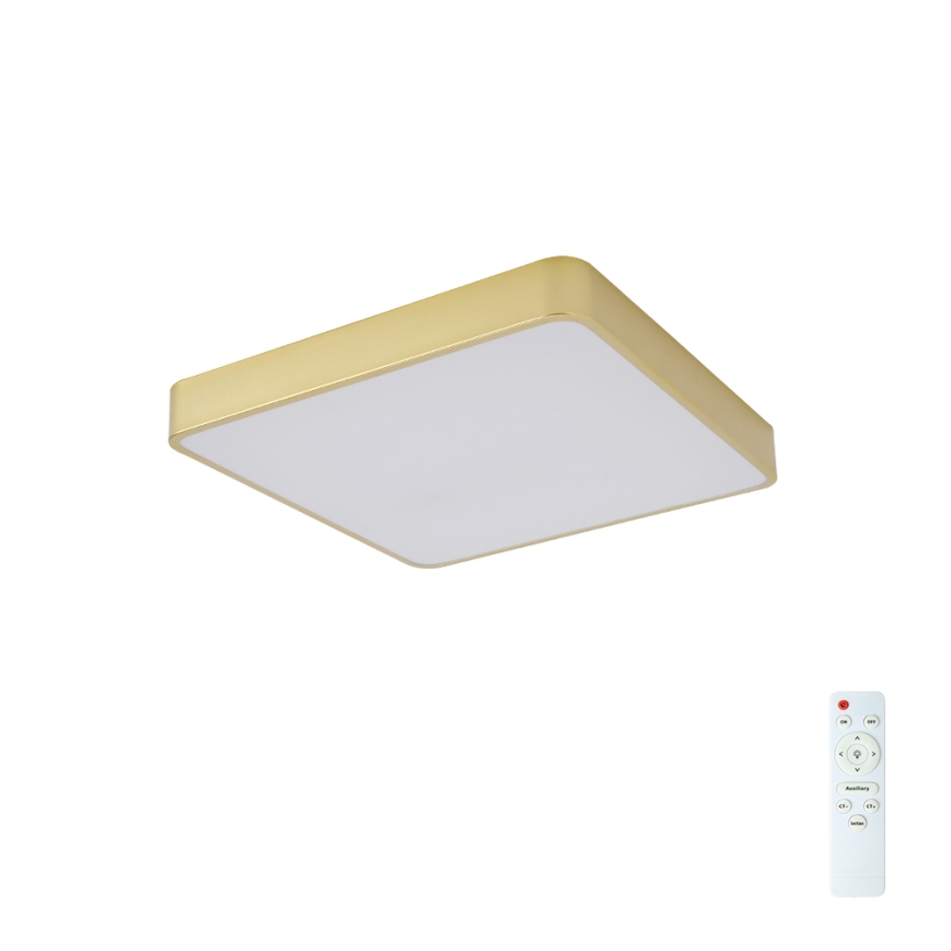 Brilagi - Luminaria de techo LED regulable POOL LED/48W/230V 3000-6000K 50x50 cm dorada + mando a distancia