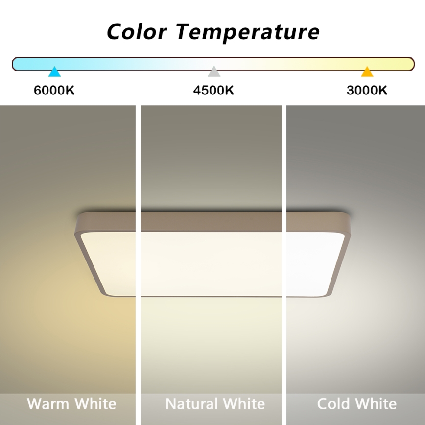 BRILAGI - Lámpara de techo LED regulable POOL SQUARE LED/36W/230V 3000-6000K 40x40 cm beige + mando a distancia