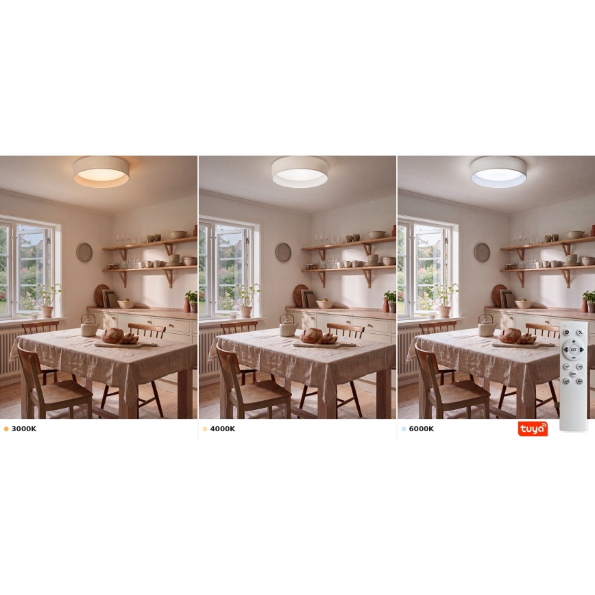BRILAGI - Lámpara de techo LED regulable VELVET SMARTIX STARS LED/24W/230V 3000-6000K Ø 45 cm blanca Wi-Fi Tuya Beacon + mando a distancia