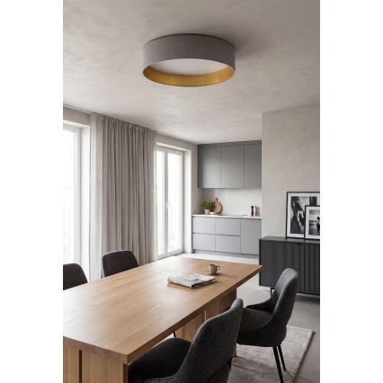 Brilagi - Lámpara de techo LED regulable VELVET SMARTIX LED/36W/230V 3000-6000K diámetro 55 cm gris/dorado Wi-Fi Tuya Beacon + control remoto
