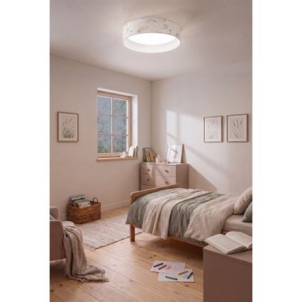 Brilagi - Luminaria de techo LED regulable VELVET SMARTIX LED/36W/230V 3000–6000K Ø 55 cm blanco/flores Wi-Fi Tuya Beacon + mando a distancia