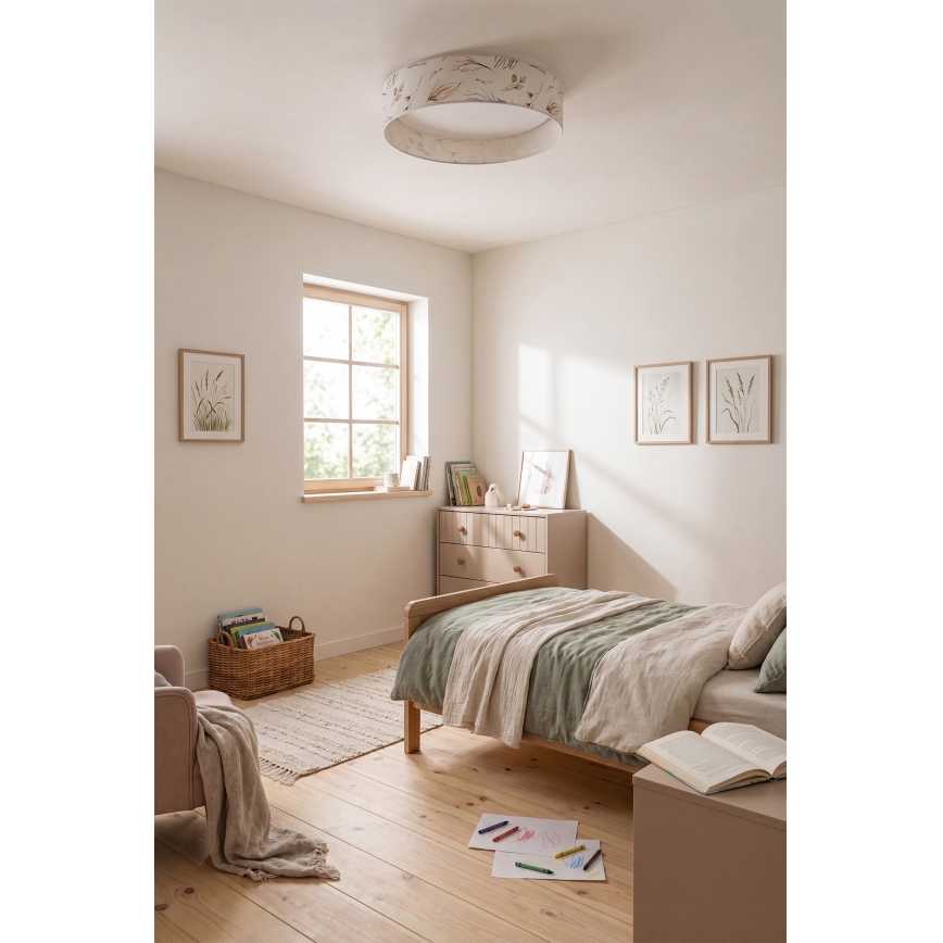 Brilagi - Luminaria de techo LED regulable VELVET SMARTIX LED/36W/230V 3000–6000K Ø 55 cm blanco/flores Wi-Fi Tuya Beacon + mando a distancia