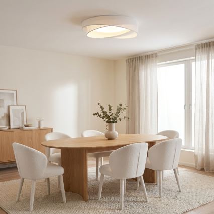 BRILAGI - Lámpara de techo LED regulable VELVET TWIST LED/36W/230V 3000-6000K Ø 65 cm Wi-Fi Tuya Beacon blanca + mando a distancia