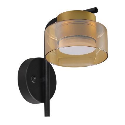 BRILAGI - Lámpara de pared LED RGB+CCT regulable AURA LUX 1xGX53/14W/230V 2700-6500K Wi-Fi Tuya negro/dorado
