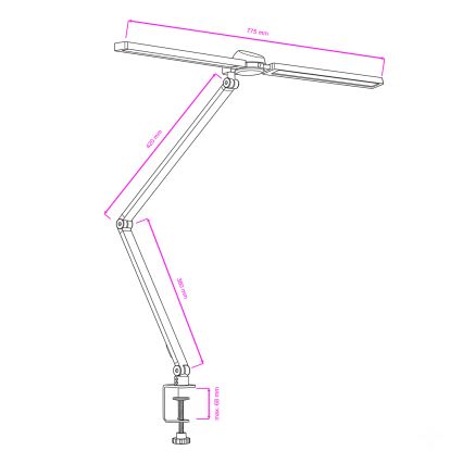 BRILAGI - Lámpara de mesa LED RGBTW táctil regulable con pinza VARIO LED/18W/230V 3000-6500K CRI 96 negra
