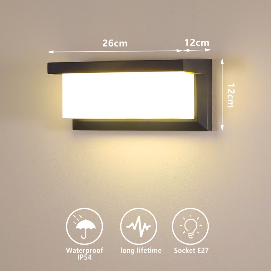 Brilagi - Aplique LED RGBW regulable para pared exterior BRICKY 1xE27/9W/230V 2700-6500K antracita IP54