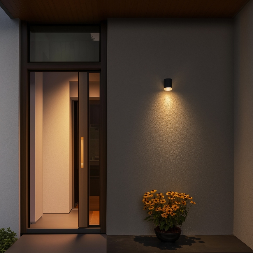 Brilagi - Aplique de pared para exterior LED RGBW regulable MATERA 1xGU10/4,8W/230V 3000K IP54 antracita + mando a distancia