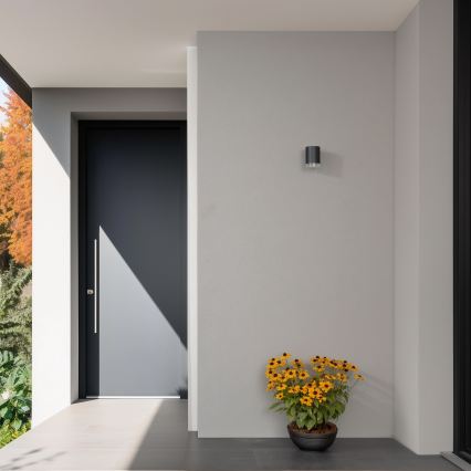 Brilagi - Aplique de pared para exterior LED RGBW regulable MATERA 1xGU10/4,8W/230V 3000K IP54 antracita + mando a distancia