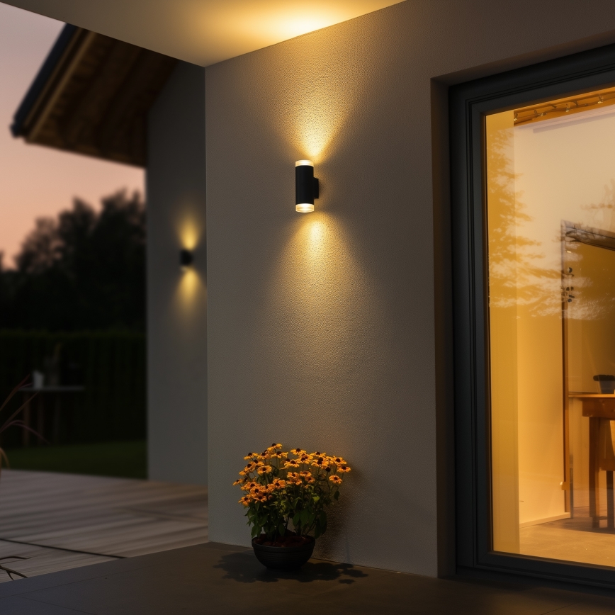 Brilagi - Aplique de pared exterior LED RGBW regulable MATERA 2xGU10/4,8W/230V 3000K IP54 antracita + mando a distancia