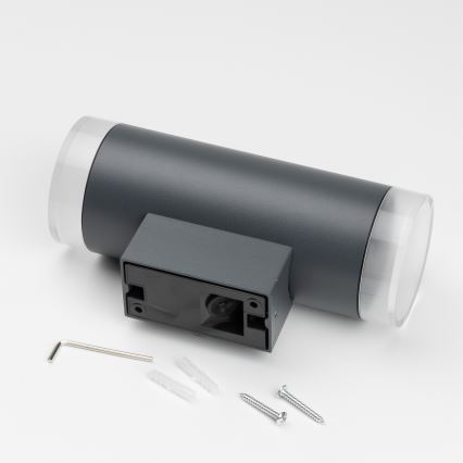 Brilagi - Aplique de pared exterior LED RGBW regulable MATERA 2xGU10/4,8W/230V 3000K IP54 antracita + mando a distancia