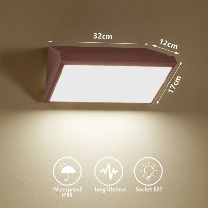 Brilagi - Aplique de pared exterior LED RGBW regulable TRIANGLE 1xE27/9W/230V 2700-6500K IP65 marrón