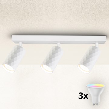 Brilagi - LED RGBW Foco empotrable regulable SELE DIAMANT 3xGU10/4,8W/230V 3000K blanco + mando a distancia