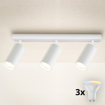 Brilagi - LED RGBW Foco empotrable regulable SELE MODERN 3xGU10/4,8W/230V 3000K blanco + mando a distancia