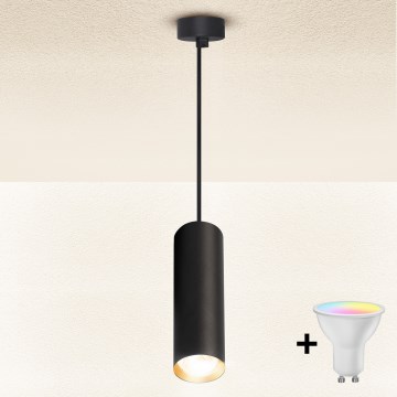 Brilagi - LED RGBW Lámpara colgante regulable con cable SELE 1xGU10/4,8W/230V 3000K negra/dorada + control remoto