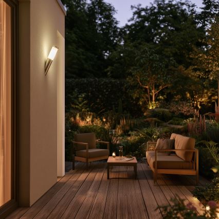 BRILAGI - Lámpara de pared exterior LED RGBW regulable ELIA 1xE27/6,5W/230V 2700-6500K IP44 Wi-Fi cromo mate