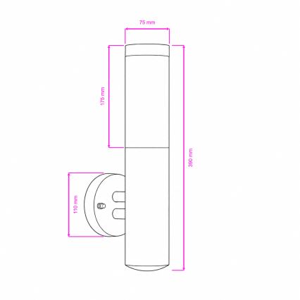 BRILAGI - Lámpara de pared exterior LED RGBW regulable ELIA 1xE27/6,5W/230V 2700-6500K IP44 Wi-Fi cromo mate