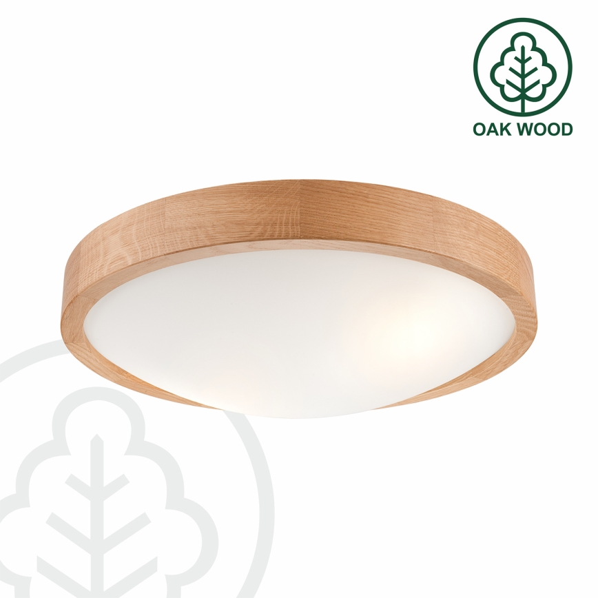 Brilagi - Plafón LED RGBW regulable CARVALHO SLIM 2xE27/9W/230V 2700-6500K Wi-Fi roble Ø 37 cm