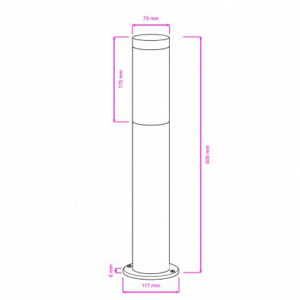 BRILAGI - Lámpara exterior LED RGBW regulable ELIA 1xE27/6,5W/230V 2700-6500K IP44 Wi-Fi 50 cm cromado mate