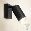 Brilagi - LED RGBW regulable, aplique de pared tipo spot SELE 1xGU10/4,8W/230V 3000K negro/dorado + mando a distancia