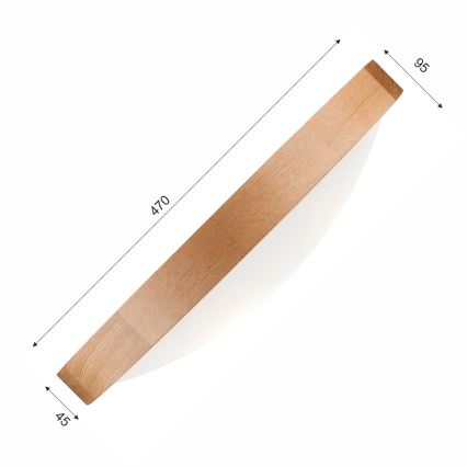 Brilagi - Luminaria de techo LED RGBW regulable CARVALHO SLIM 3xE27/9W/230V 2700–6500K Wi-Fi acabado roble Ø 47 cm