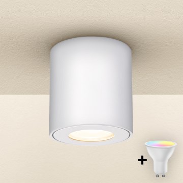 Brilagi - LED RGBW regulable luminaria para baño MIA 1xGU10/4,8W/230V 3000K 84x80 mm blanca IP54 + mando a distancia
