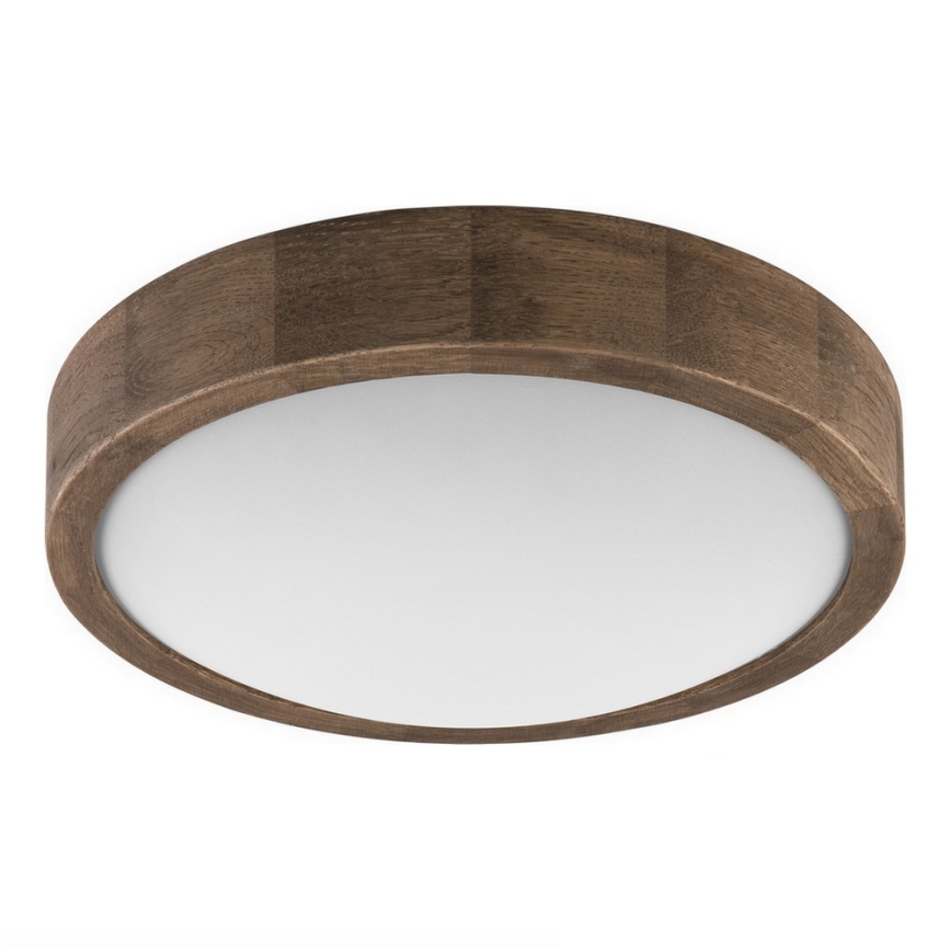 Brilagi - Luminaria de techo LED RGBW regulable CARVALHO SLIM 1xE27/9W/230V 2700-6500K Wi-Fi, acabado roble Ø 27 cm
