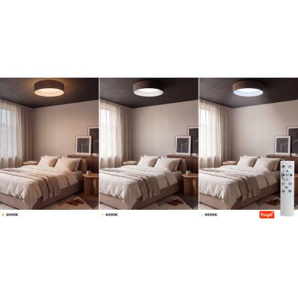 Brilagi - Lámpara de techo LED regulable VELVET SMARTIX STARS LED/24W/230V 3000-6000K Ø 45 cm marrón Wi-Fi Tuya Beacon + mando a distancia
