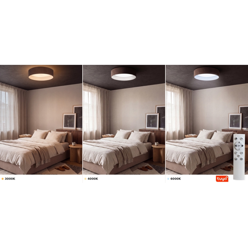 Brilagi - Lámpara de techo LED regulable VELVET SMARTIX STARS LED/24W/230V 3000-6000K Ø 45 cm marrón Wi-Fi Tuya Beacon + mando a distancia