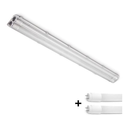 Brilagi - Luminaria técnica LED fluorescente OPTIMA T8 2xG13/18W/230V 4000K IP65 128 cm - palé de 110 unidades