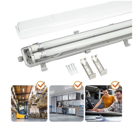 Brilagi - Luminaria técnica LED fluorescente OPTIMA T8 2xG13/18W/230V 4000K IP65 128 cm - palé de 110 unidades
