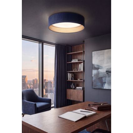 Brilagi - Luminaria LED regulable de techo VELVET SMARTIX LED/36W/230V 3000-6000K diámetro 55 cm azul/dorado Wi-Fi Tuya Beacon + mando a distancia