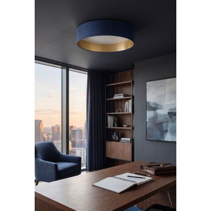 Brilagi - Luminaria LED regulable de techo VELVET SMARTIX LED/36W/230V 3000-6000K diámetro 55 cm azul/dorado Wi-Fi Tuya Beacon + mando a distancia