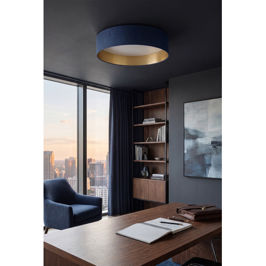Brilagi - Luminaria LED regulable de techo VELVET SMARTIX LED/36W/230V 3000-6000K diámetro 55 cm azul/dorado Wi-Fi Tuya Beacon + mando a distancia