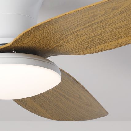 Brilagi - Ventilador de techo LED regulable LED/30W/230V 3000-6500K blanco/marrón + mando a distancia