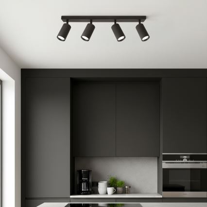 Brilagi - Foco LED RGBW regulable SELE MODERN 4xGU10/4,8W/230V 3000K negro + control remoto