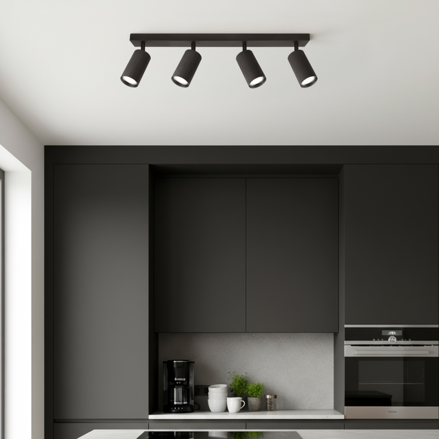 Brilagi - Foco LED RGBW regulable SELE MODERN 4xGU10/4,8W/230V 3000K negro + control remoto