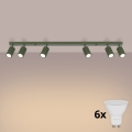 Brilagi - Luminaria de 6 focos LED CRESTO 6xGU10/10W/230V verde