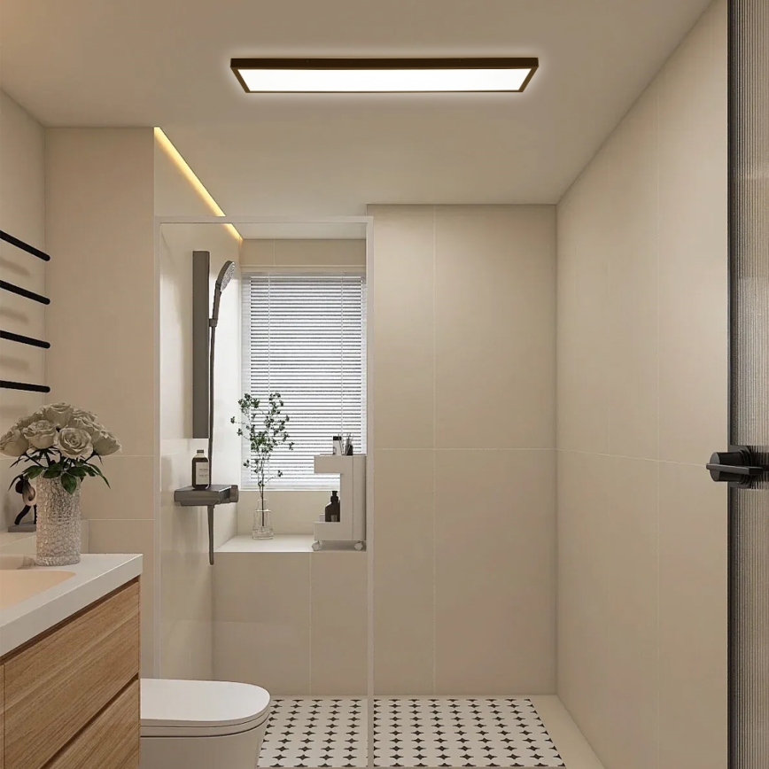 BRILAGI - Lámpara de techo LED para baño FRAME LED/50W/230V 120x30 cm 3000/4000/6000K IP44 negra