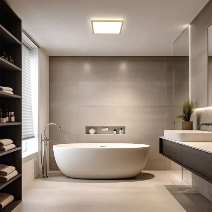 Brilagi - Lámpara de techo para baño LED ULTRA SLIM LED/18W/230V 30x30 cm dorada IP54