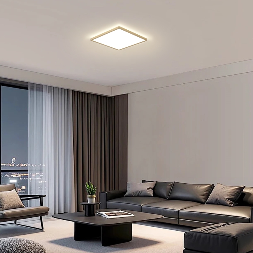 Brilagi - Lámpara de techo para baño LED ULTRA SLIM LED/18W/230V 30x30 cm dorada IP54